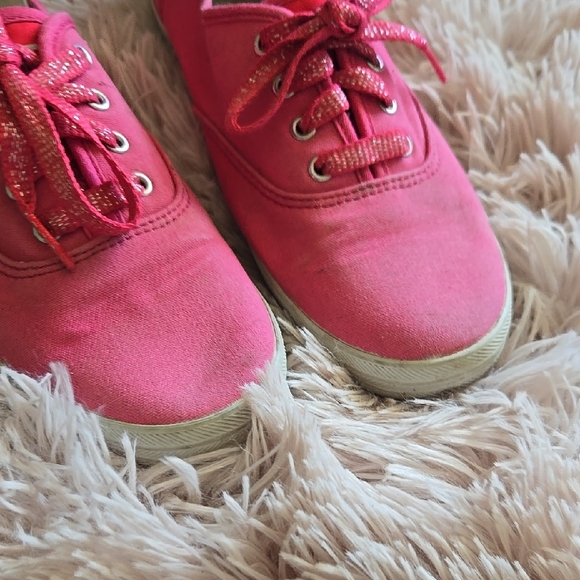 Keds Women's US 6.5 Spring Summer Coral Canvas Lace-Up Sneakers with Whitw Sole - Picture 2 of 10